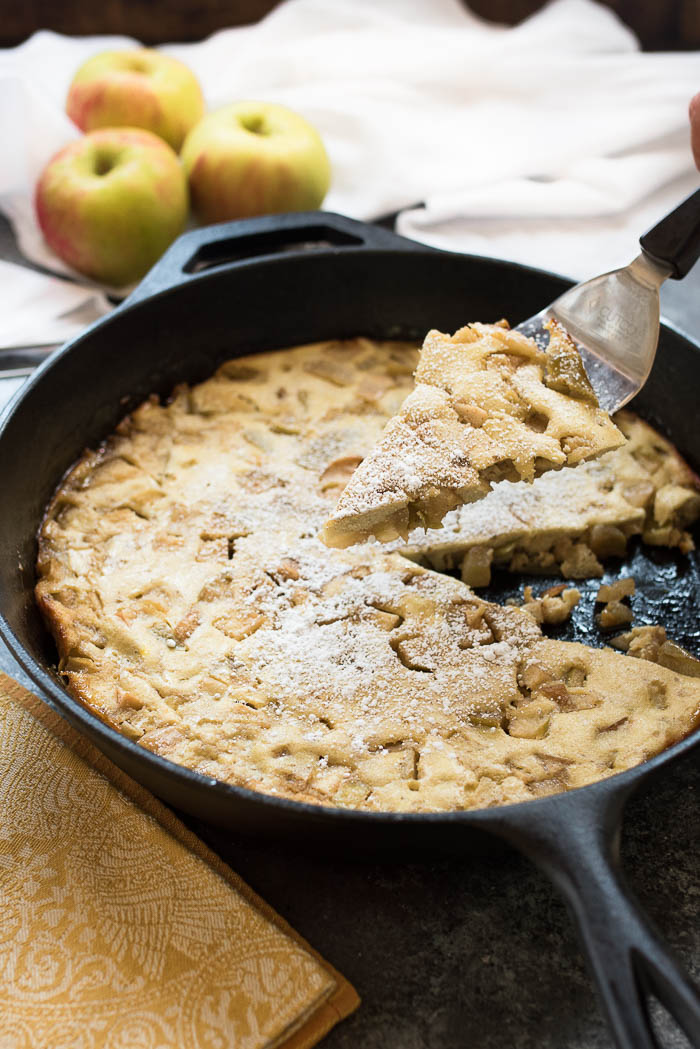 Baked Apple Pancake, a delicious gluten-free, grain-free dish that is perfect for a weekend breakfast or Holiday brunch. | www.nutritiouseats.com