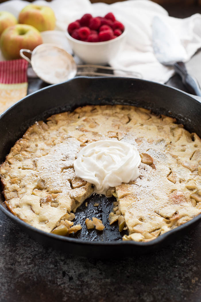 Baked Apple Pancake, a delicious gluten-free, grain-free dish that is perfect for a weekend breakfast or Holiday brunch. | www.nutritiouseats.com