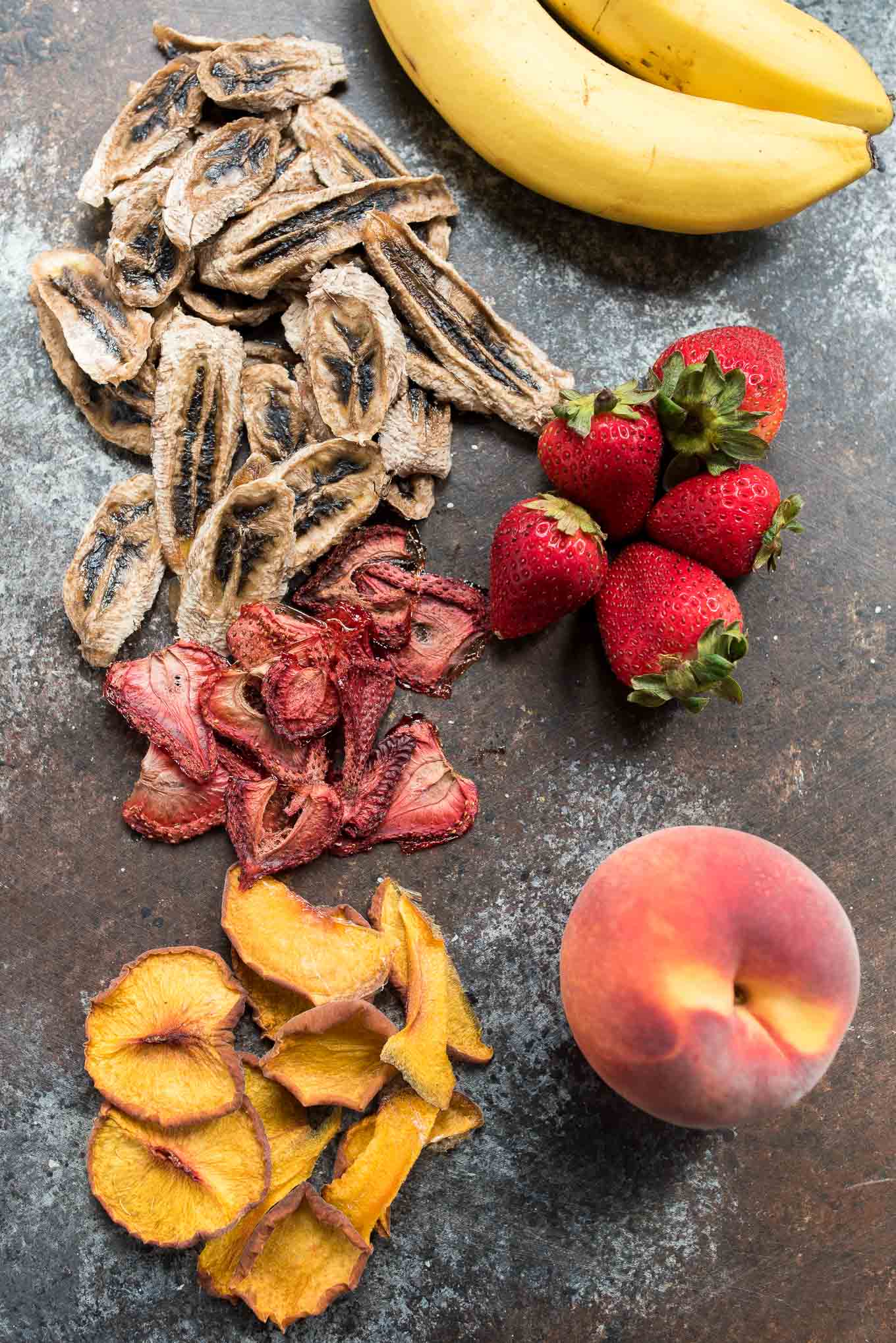 Simple Homemade Dried Fruit- all you need is fresh fruit and a low oven setting to make this no sugar added dried fruit! | www.nutritiouseats.com