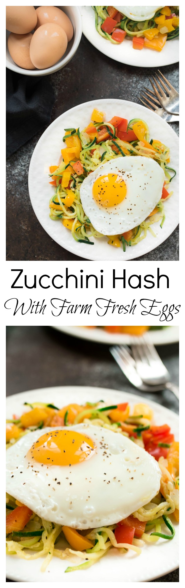 Zucchini Hash With Farm Fresh Eggs- super simple and highly nutritious breakfast! #glutenfree | www.nutritiouseats.com