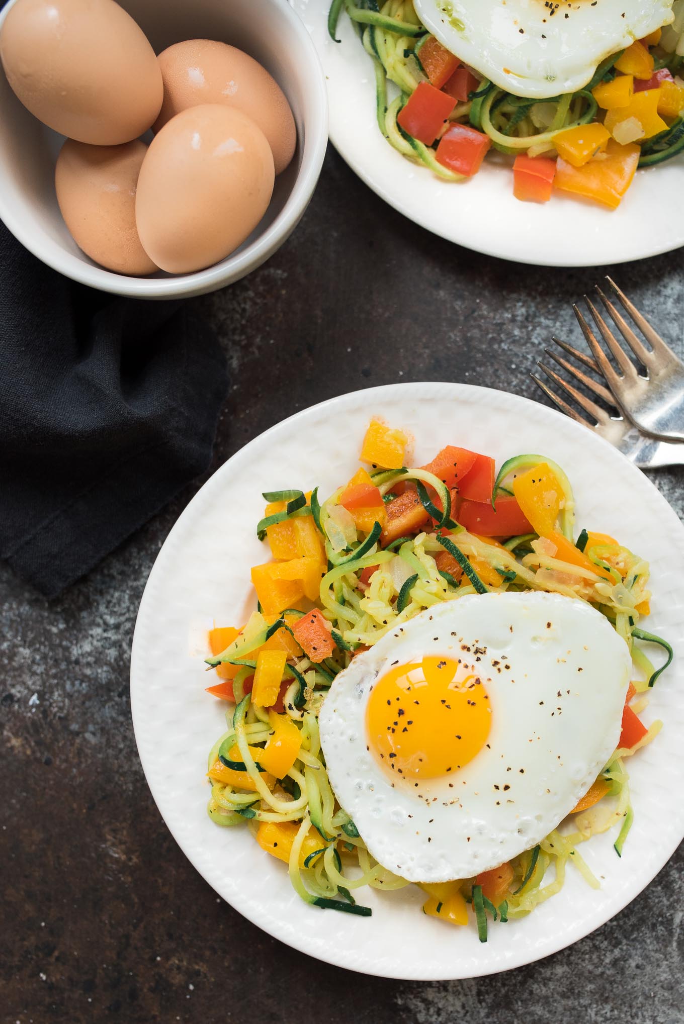 Zucchini Hash With Farm Fresh Eggs- super simple and highly nutritious breakfast! #glutenfree | www.nutritiouseats.com