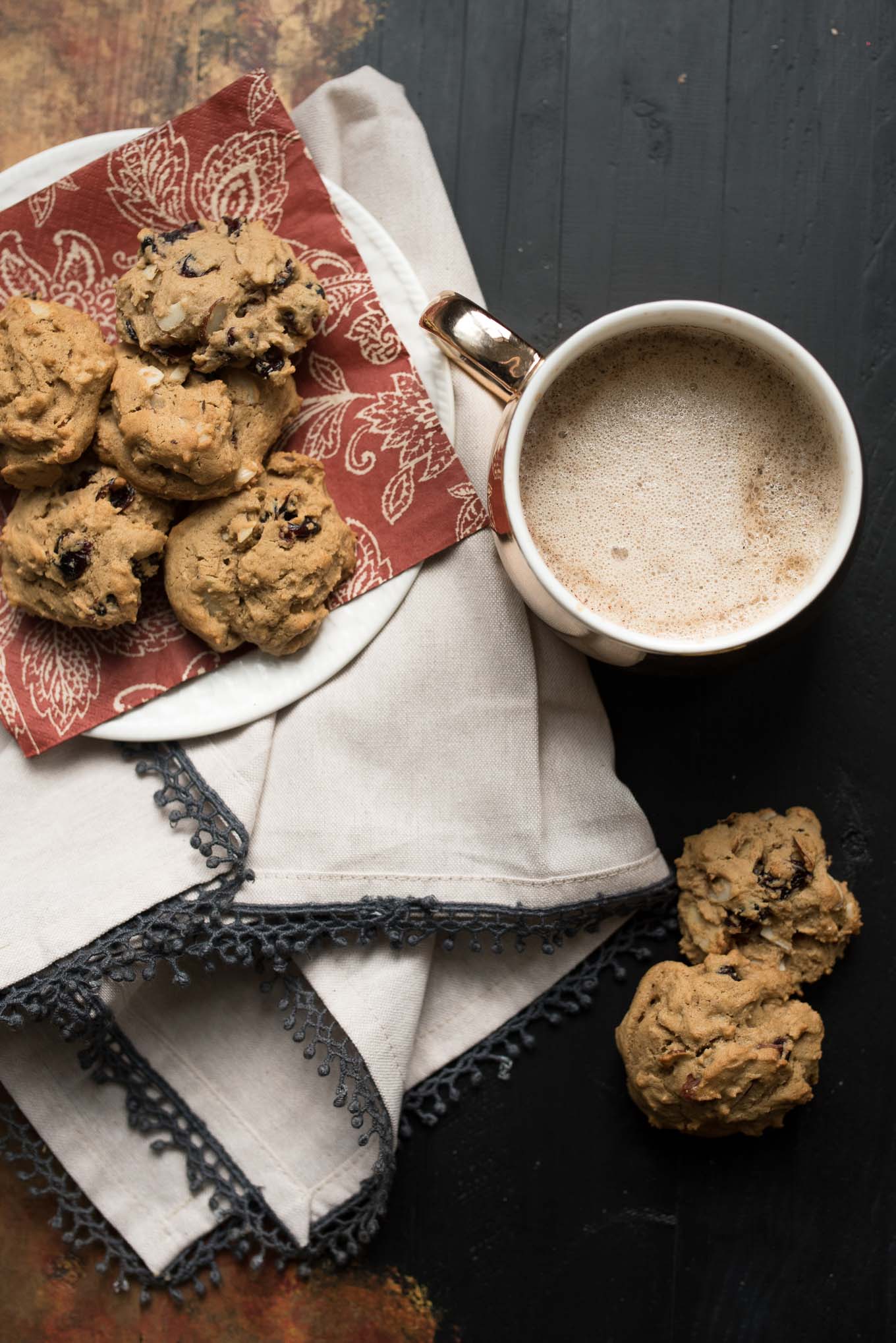 Cranberry Almond Spice Cookies- the perfect spiced cookie to dunk in your coffee. Not too sweet, but tons of flavor! #ad | www.nutritiouseats.com