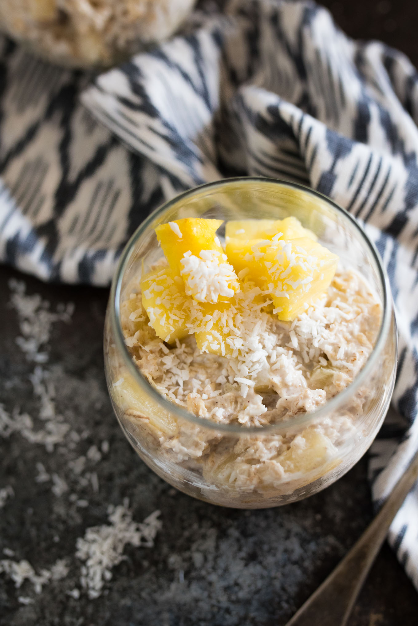 Pineapple Coconut Overnight Oats are a simple, make-ahead breakfast that will provide you with long lasting balanced nutrition!