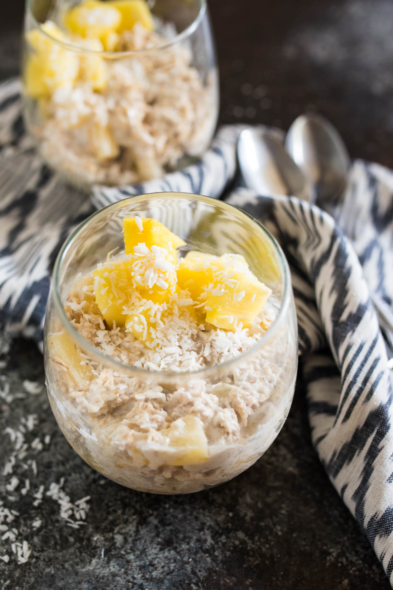 Pineapple Coconut Overnight Oats are a simple, make-ahead breakfast that will provide you with long lasting balanced nutrition!