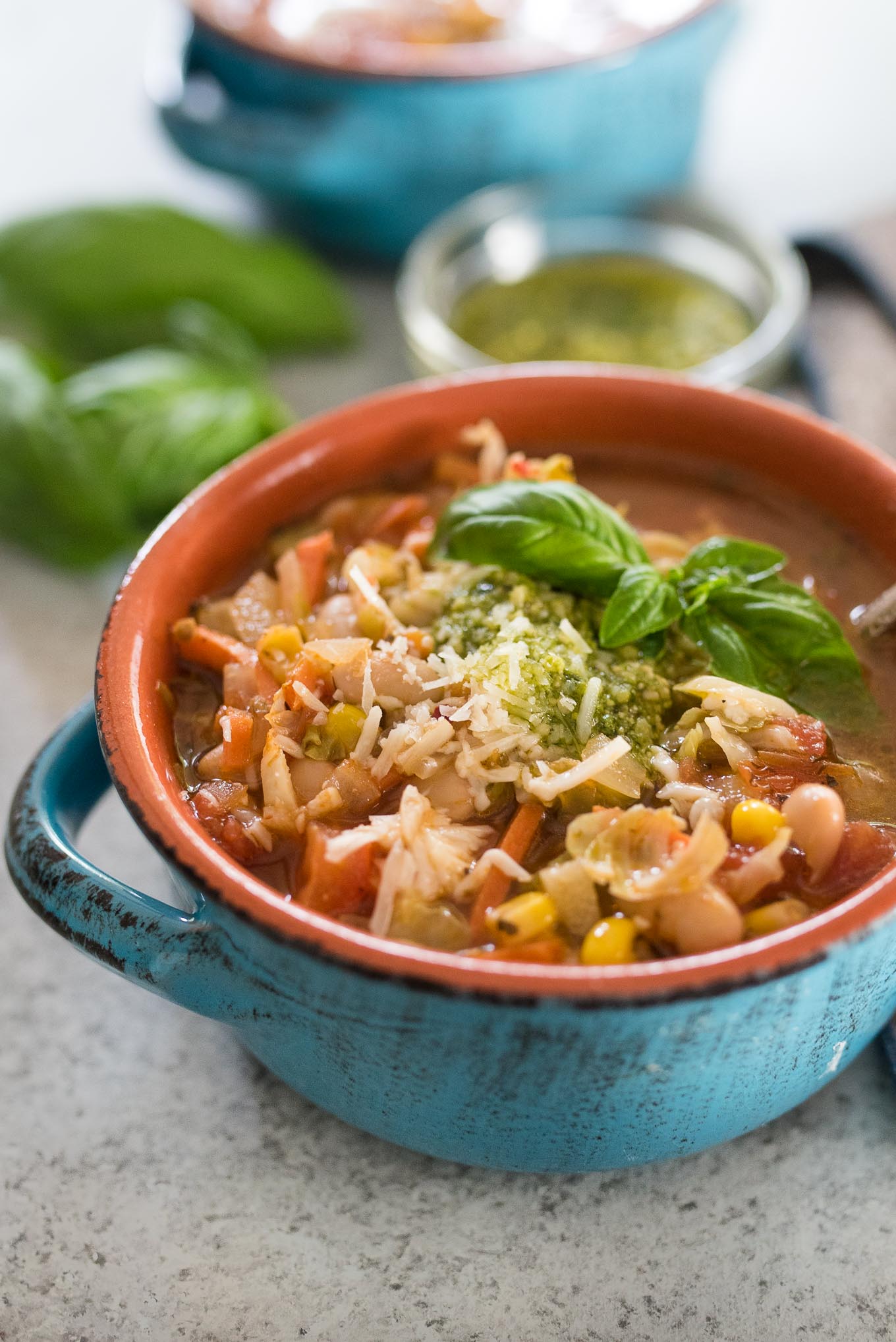 Quick and Easy Vegetable Soup with Pesto will nourish you from the inside out and will use up all those last bits of vegetables reducing waste in your kitchen.