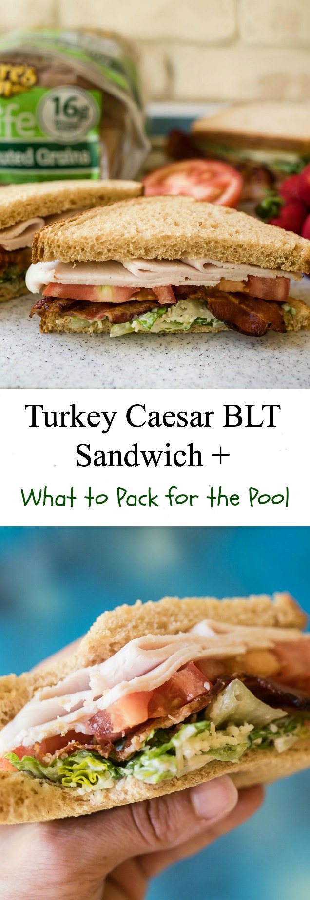 Turkey Caesar BLT Sandwiches are simple to prepare and great to pack for a dinner at the pool or a family picnic.