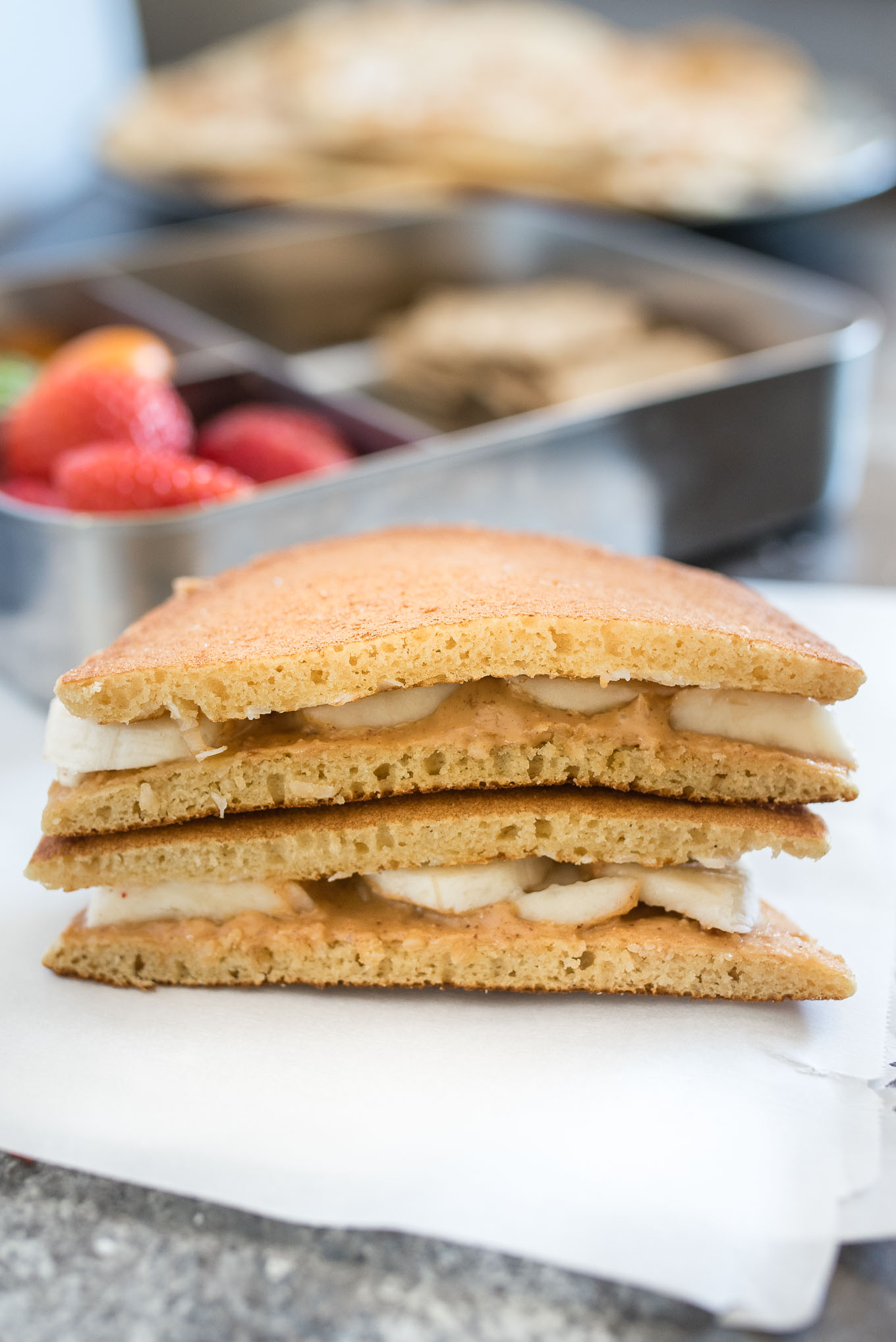 Enjoy these 10 nutritious, well-balanced, kid (and adult) friendly lunch box ideas that will inspire you to get packing! Plus a fun Pancake Sandwich recipe that your kids will love.