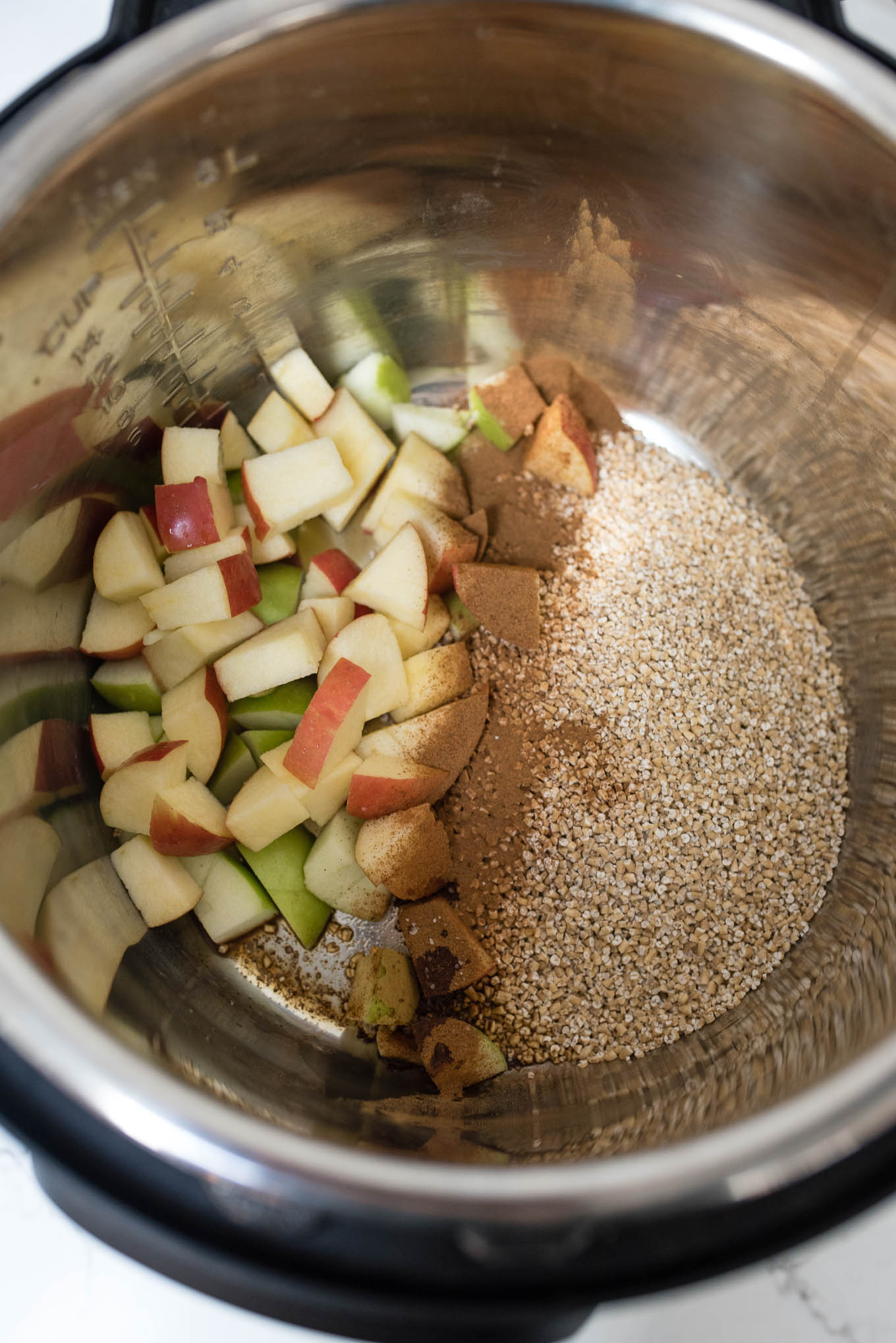 Apples, cinnamon and steel cut oats in the Instant Pot