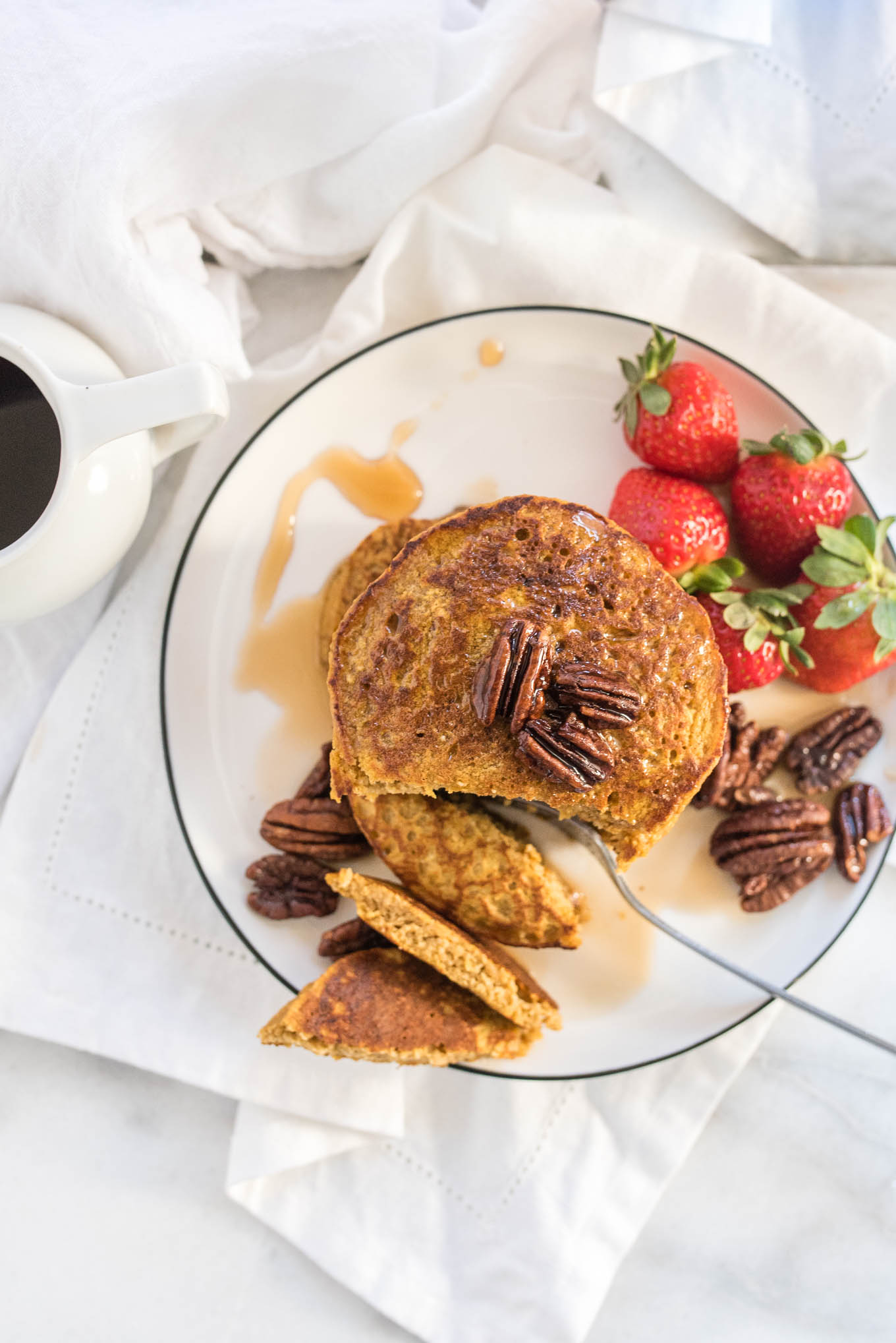 Sweet Potato Oat Blender Pancakes are made right in your blender and full of whole foods, nutritious ingredients. 