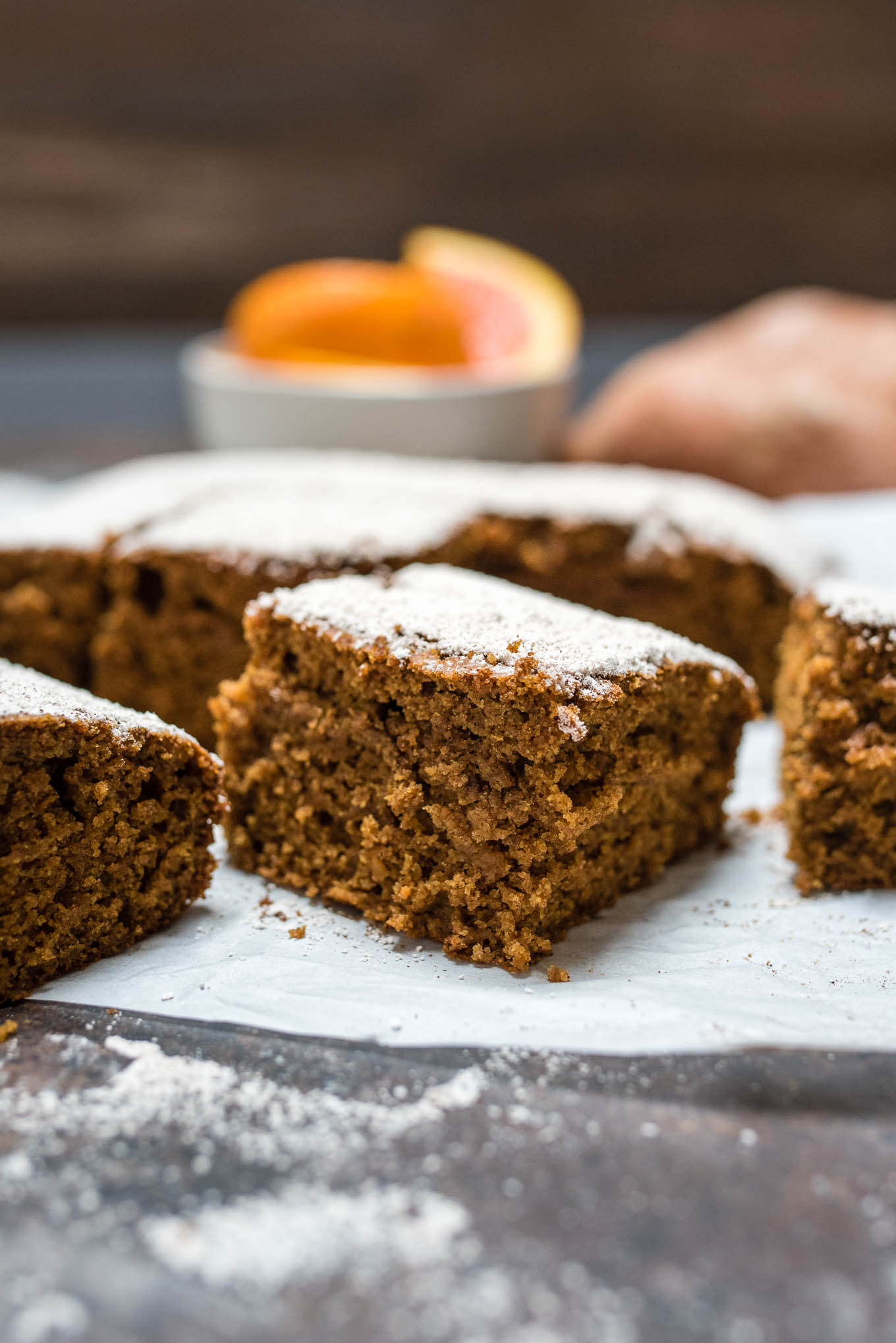 Gingerbread meets sweet potato in this snack cake filled with high fiber and nutritious whole grains.