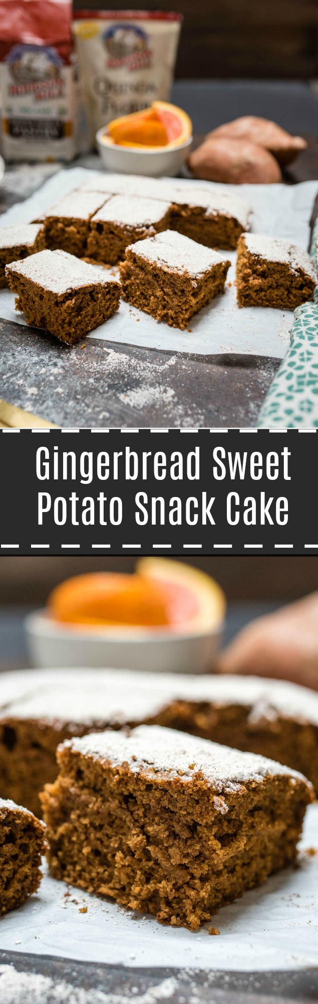 Gingerbread meets sweet potato in this snack cake filled with high fiber and nutritious whole grains.
