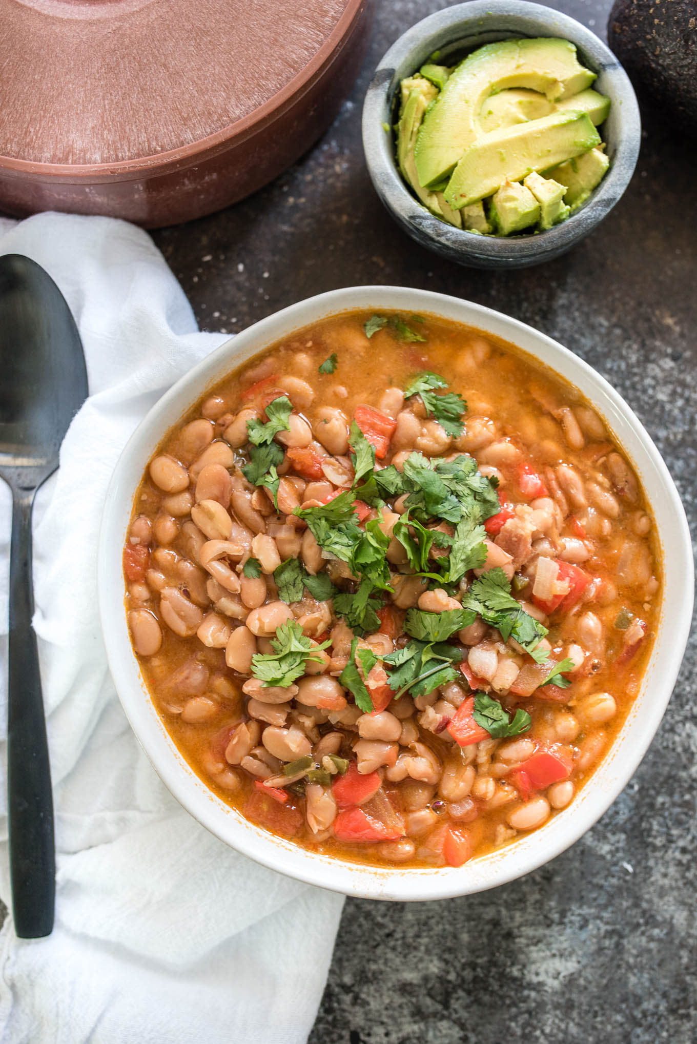 Instant Pot Borracho Beans, aka Frijoles Borrachos are the perfect Mexican style beans infused with flavor from the pressure cooker.