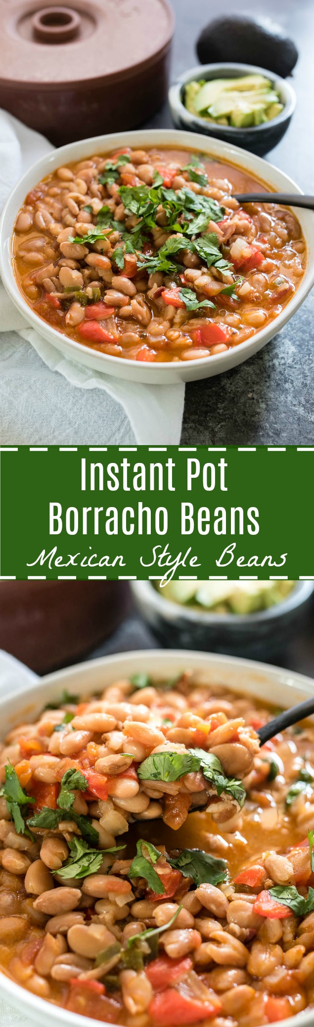Instant Pot Borracho Beans, aka Frijoles Borrachos are the perfect Mexican style beans infused with flavor from the pressure cooker.