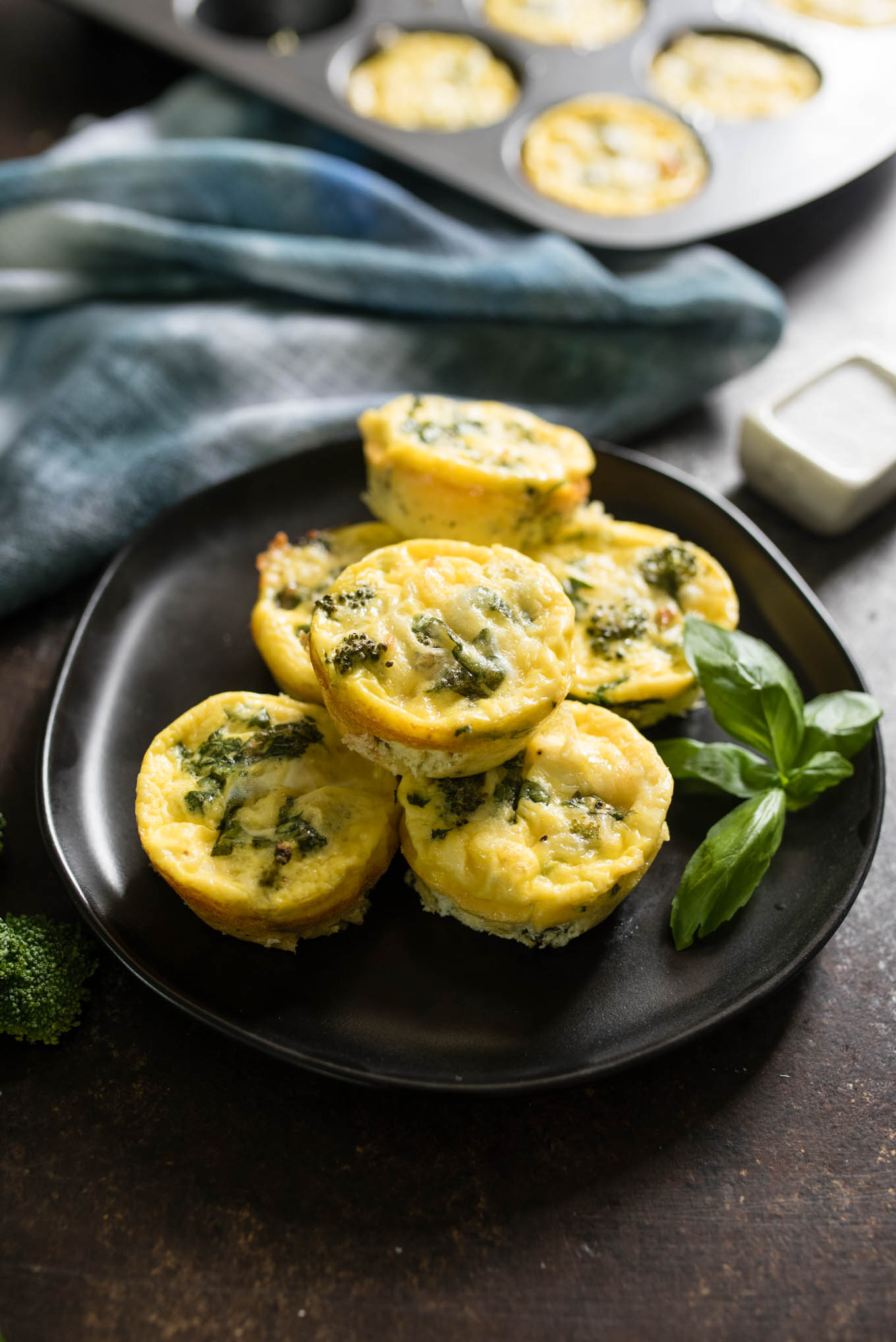 Broccoli Egg Muffins on a plate