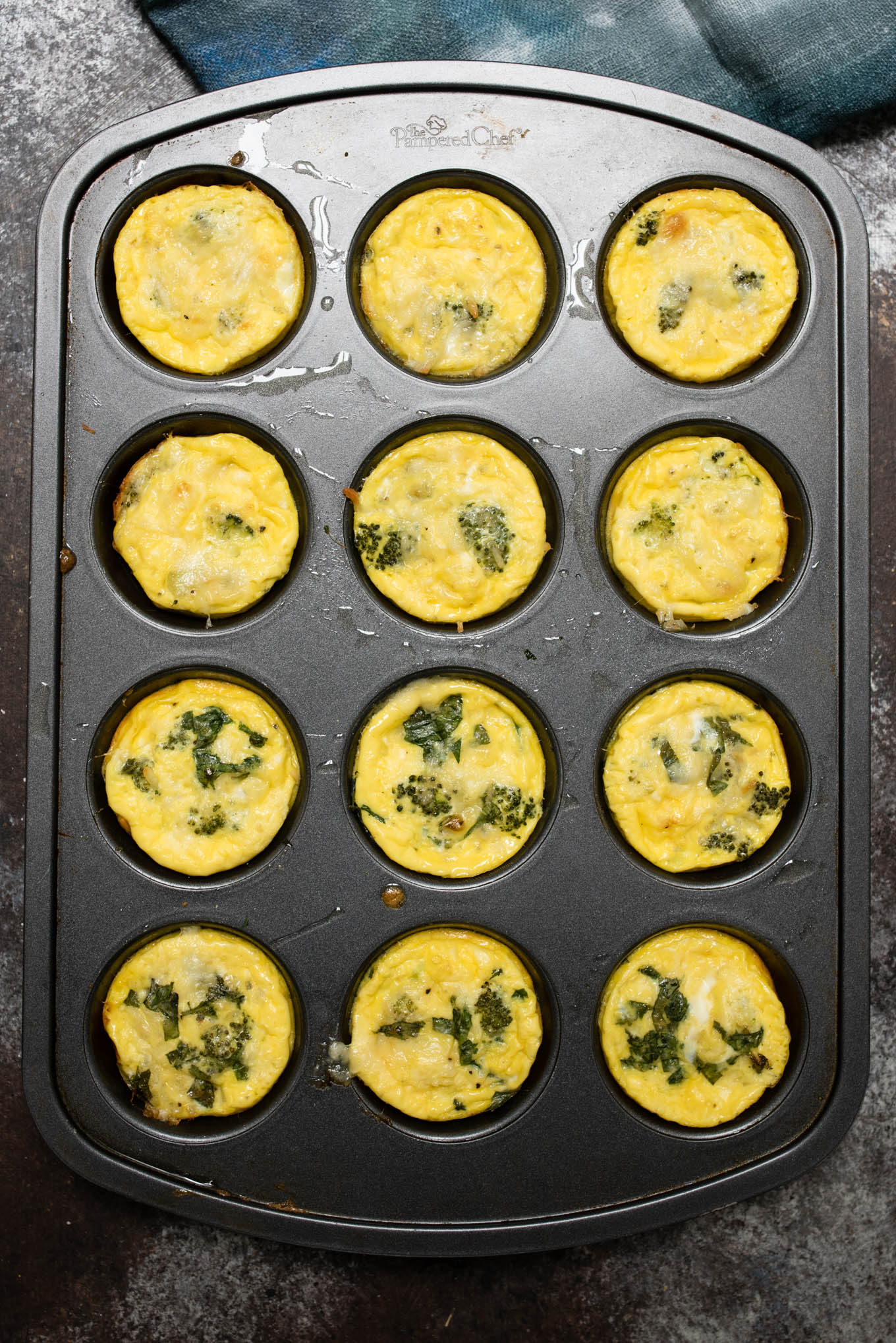 Muffin tin with Broccoli Egg Muffins