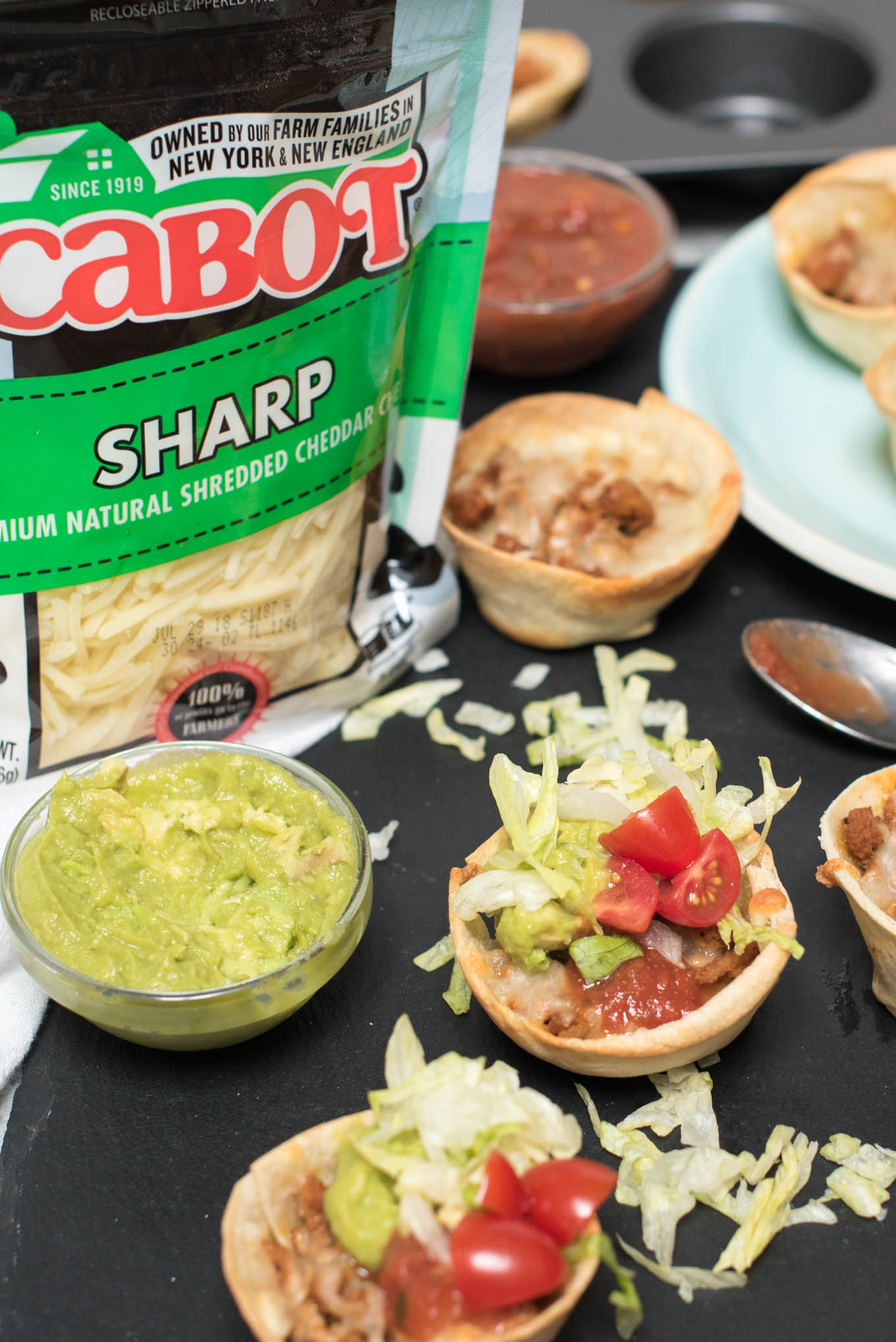 Turkey Taco Cups make a protein rich, hearty snack that will satisfy that after-school hunger!