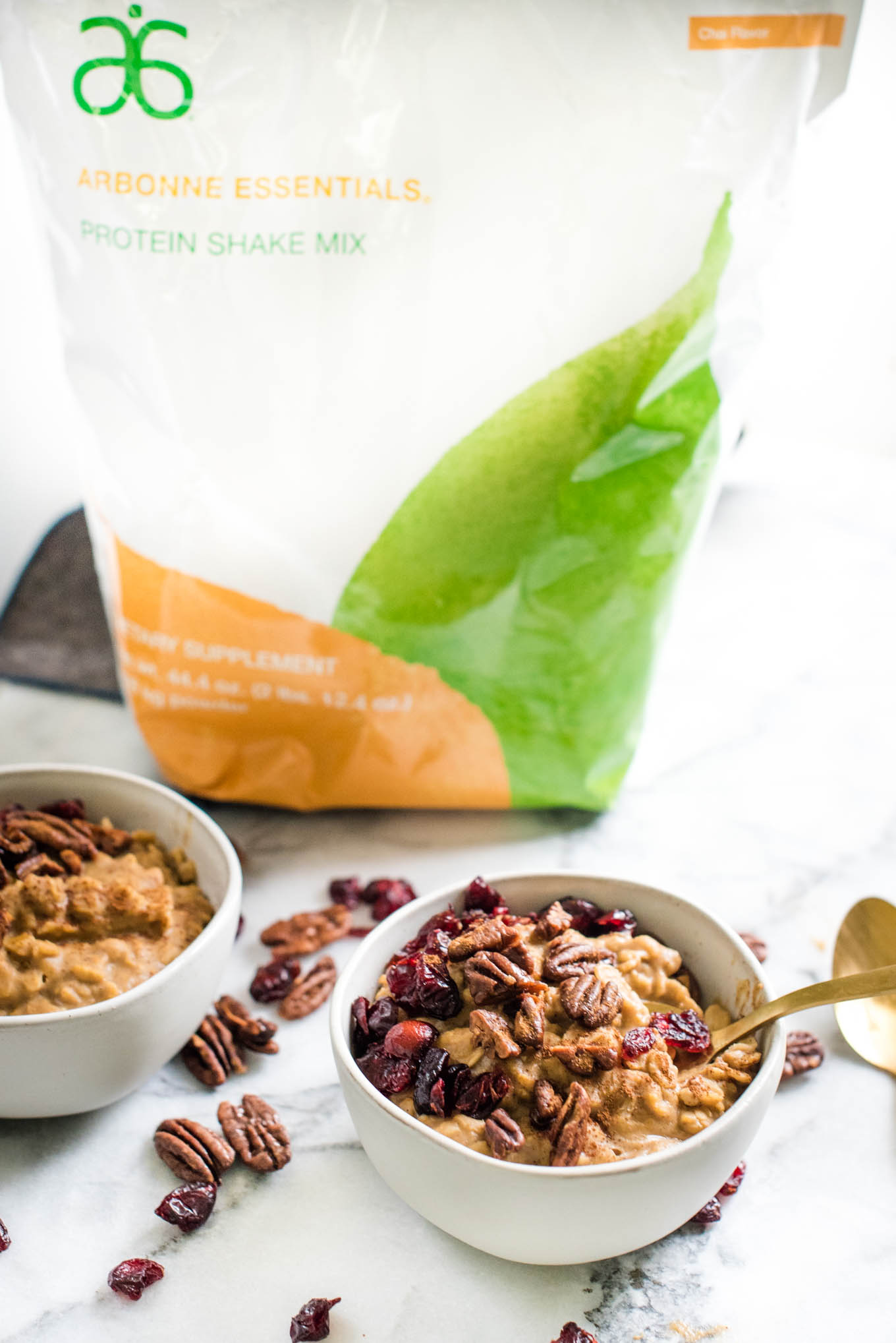 Pumpkin Chai Oatmeal in a bowl 