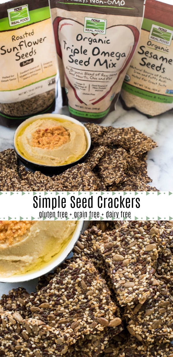 These simple seed crackers will provide a nutritious base for your dipping needs and are gluten and grain free.