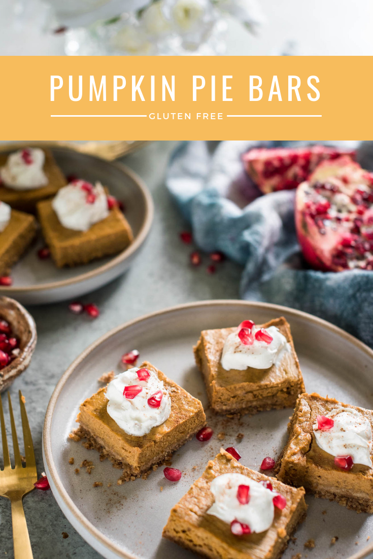 Pumpkin pie bars on a plate