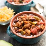 The Best Turkey Chili- This ONE post meal is perfect for a make-ahead dinner, party, potluck or weeknight fall/winter dinner. Naturally gluten free! | www.nutritiouseats.com