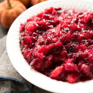 Cranberry Apple Sauce | green apples + lemon and cinnamon make this the perfect cranberry sauce for your Holiday spread. Naturally gluten free! | www.nutritiouseats.com