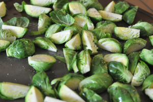 Roasted Brussels Sprouts with Apple and Bacon