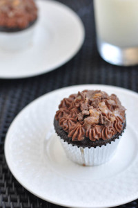 Chocolate Cupcakes with Chocolate Buttercream Frosting & Heath Bar Sprinkles