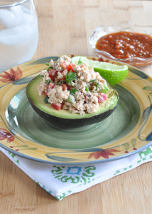 Salmon Salad Stuffed Avocado…With a Mexican Twist