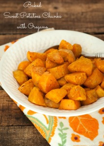 Baked Sweet Potato Chunks with Oregano