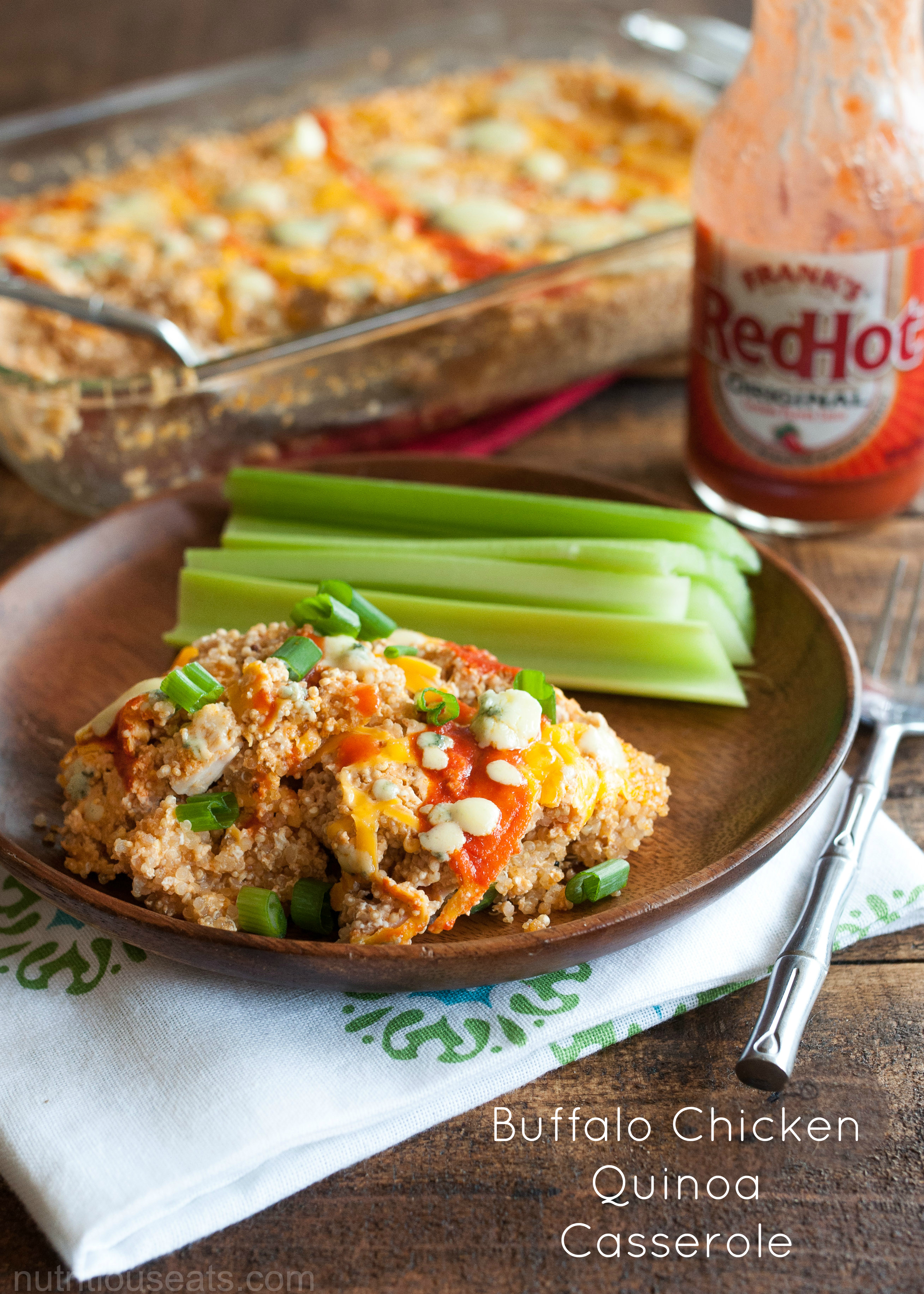 Buffalo Chicken Quinoa Casserole #glutenfree | www.nutritiouseats.com