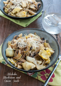 Artichoke, Mushroom and Onion Sauté