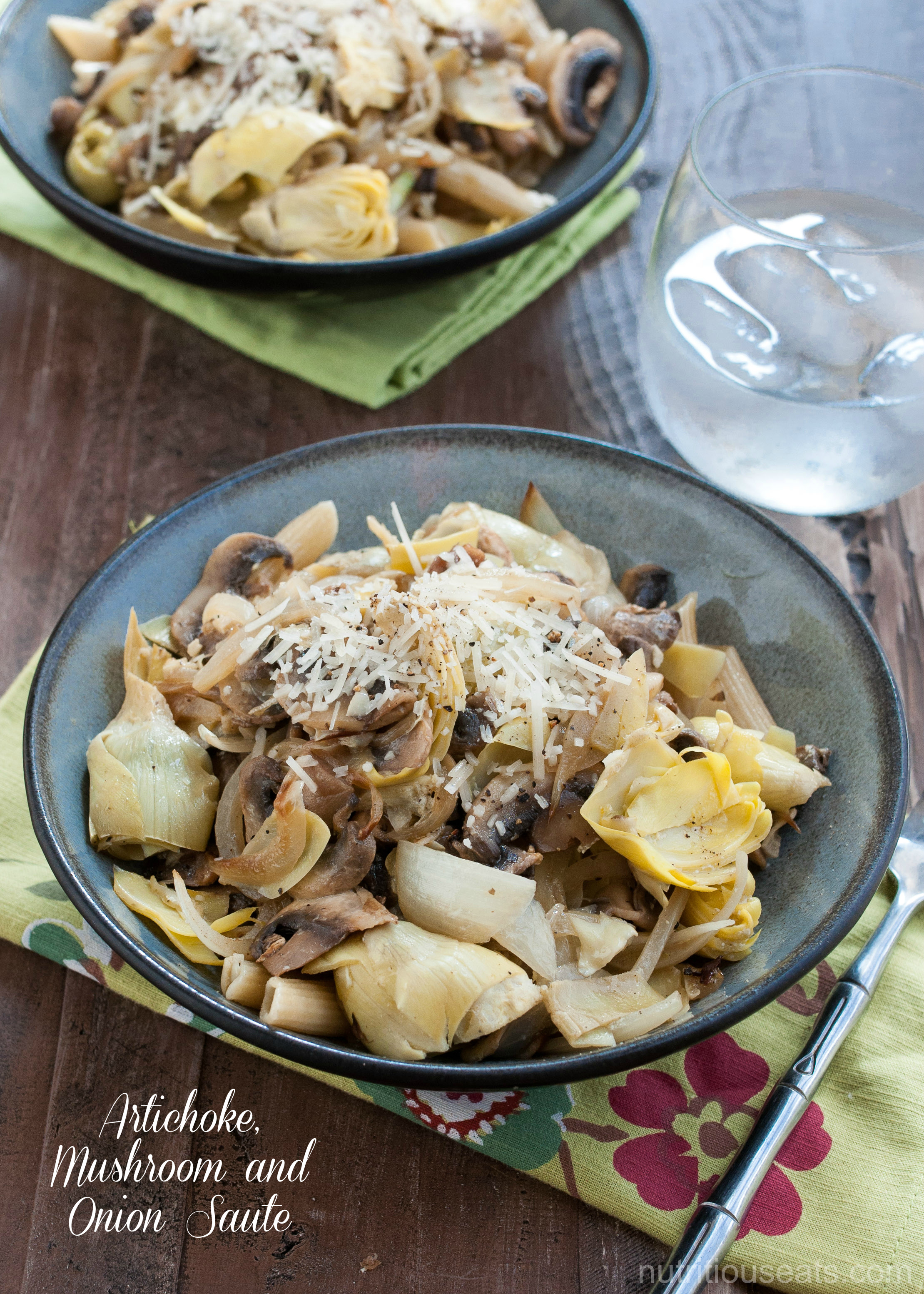 Artichoke, Mushroom and Onion Sauté #glutenfree | www.nutritiouseats.com