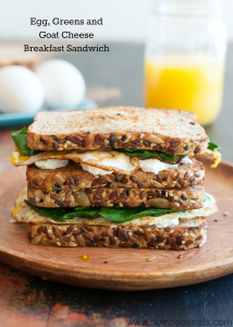 Egg, Greens and Goat Cheese Breakfast Sandwich