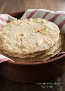 Homemade White Wheat Flour Tortillas