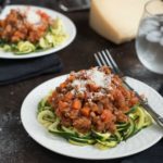 Zucchini Noodles With Turkey Marinara- Quick and easy, ready in under 30 minutes. Whole foods,, gluten free and paleo friendly. | www.nutritiouseats.com
