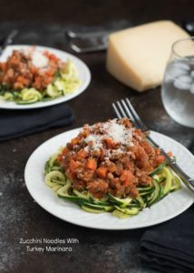 Zucchini Noodles With Turkey Marinara {Gluten Free, Low Carb}