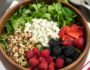 Berry and Herb Salad With Lemon Vinaigrette- sweet and tangy, a great brunch or summer salad! #glutenfree | www.nutritiouseats.com