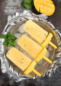 Creamy Minty Mango Popsicles {Vegan}