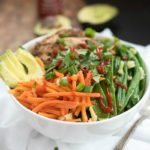 Asian Chicken Quinoa Bowl #glutenfree - this is a filling, healthy meal that can be enjoyed hot or cold! Makes a great meal prep addition!| www.nutritiouseats.com