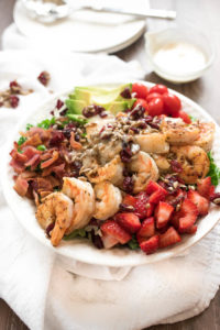 Chili Shrimp and Strawberry Kale Salad With Honey Dijon Dressing