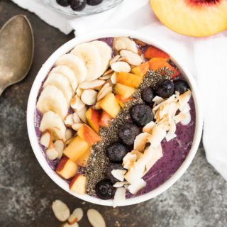 Blueberry Smoothie Breakfast Bowl- a delicious and nourishing bowl that is gluten free, plant based and great for any meal! #ad | www.nutritiouseats.com