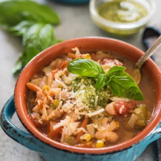 Quick and Easy Vegetable Soup with Pesto will nourish you from the inside out and will use up all those last bits of vegetables reducing waste in your kitchen.