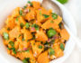 Cilantro Lime Sweet Potato Salad is bursting with flavor from the sweet potatoes and the garlicky and citrus dressing- it's a match made in heaven!