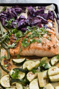 One Sheet Pan Asian Salmon and Veggies