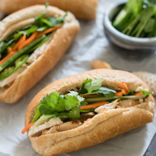 Easy Banh Mi sandwiches are a little spicy, packed with flavor and comes together in no time!