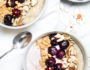 Cherry Almond Cheesecake Oat Bran Bowl is a tasty and quick fix breakfast that is high in protein and fiber, making you you feel fuller longer.