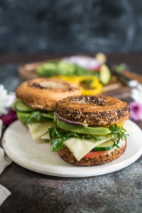 The Best Veggie Bagel Sandwich